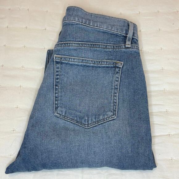 Loft High-Rise Straight Crop Distressed 5-Pocket Jeans Women's 29/8 | Blue Denim - Picture 11 of 11